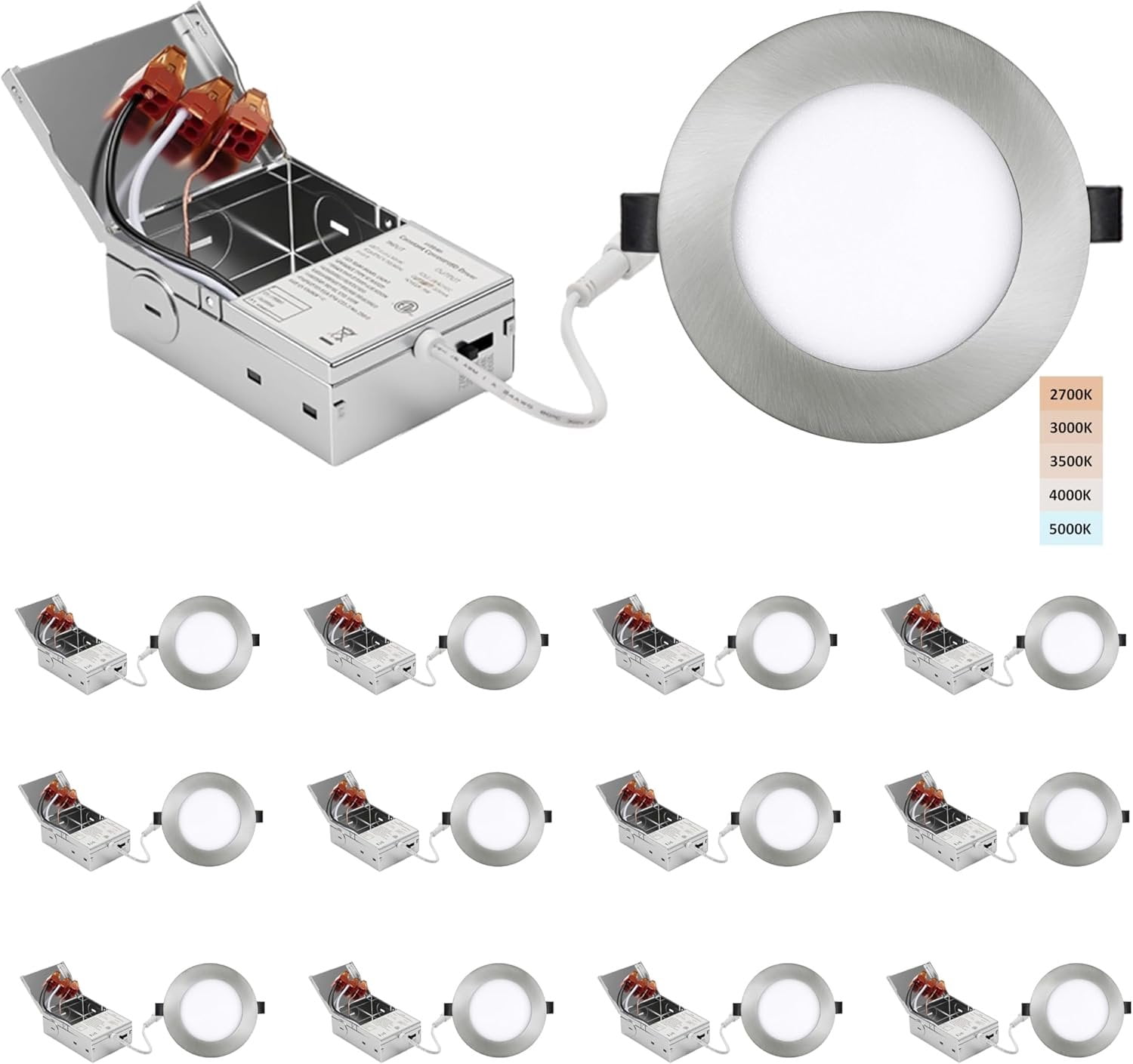 4-inch LED Recessed Lights - Slim Recessed Ceiling Light with Junction ...