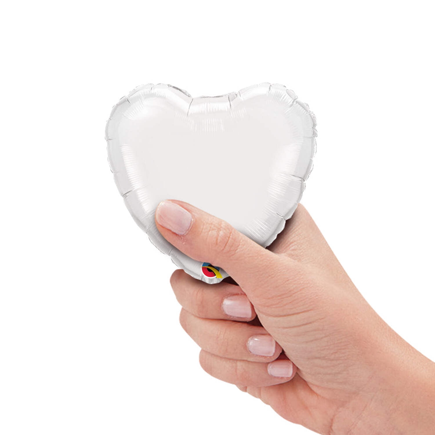 4 inch Mini Heart - White (Air-Fill Only) Foil Mylar Balloon - Party ...