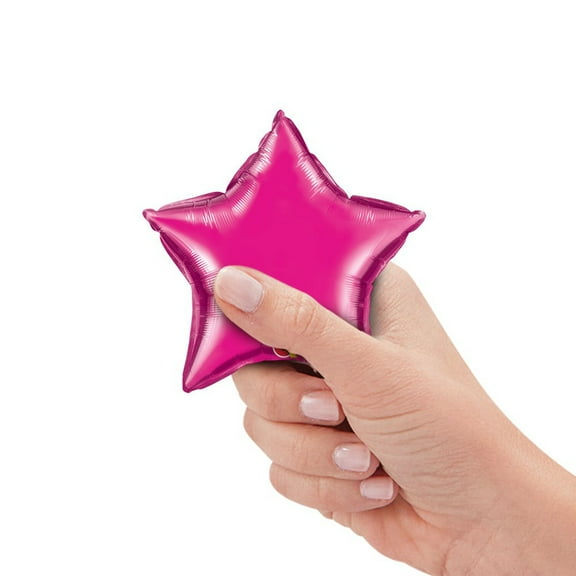 4 inch Mini Star - Magenta (Air-Fill Only) Foil Mylar Balloon - Party Supplies Decorations