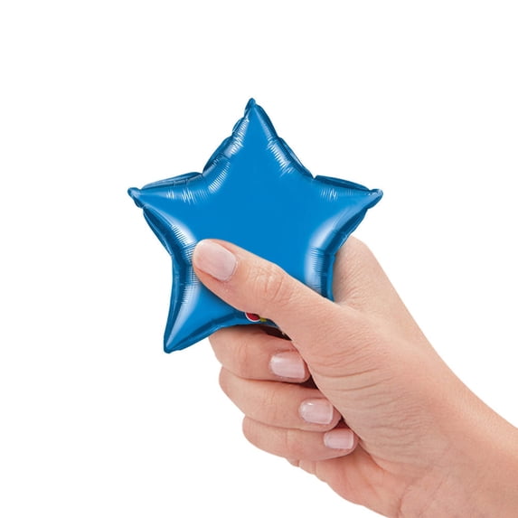 4 inch Mini Star - Sapphire Blue (Air-Fill Only) Foil Mylar Balloon - Party Supplies Decorations