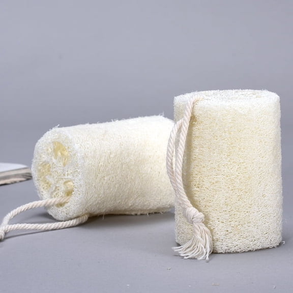 4 inch Natural Loofah Sponge  Organic Luffa Exfoliating Body Scrubber for Shower & Bath, Multi-Use for Kitchen, Spa, Pets & Travel, Eco-Friendly & Biodegradable  Ideal for Men & Women2 Pcs