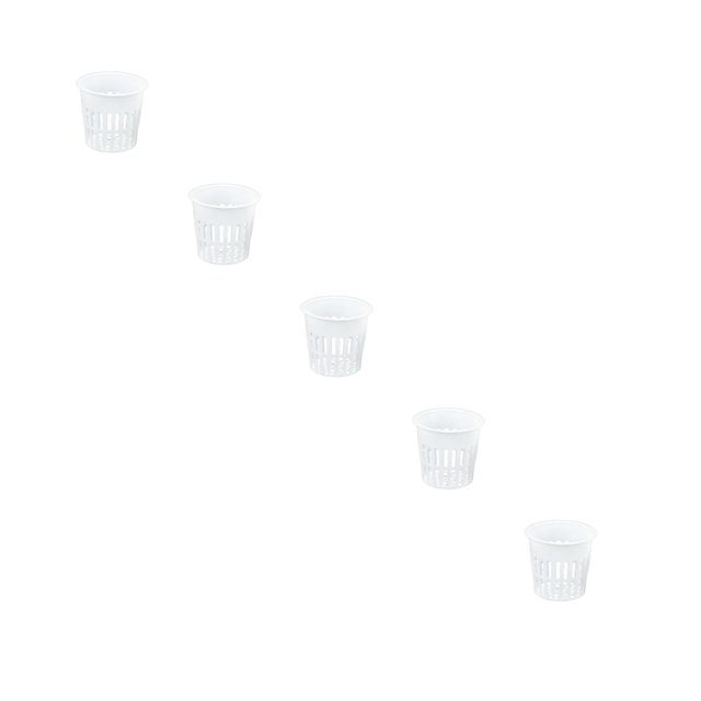 4 inch Net Pots All Star Round Heavy Duty Net Cups WIDE LIP Design - Orchids, Aquaponics, Hydroponics Slotted Mesh,5White