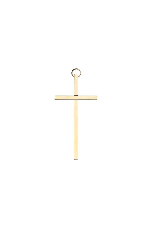 4 inch Plain Polished Brass Cross