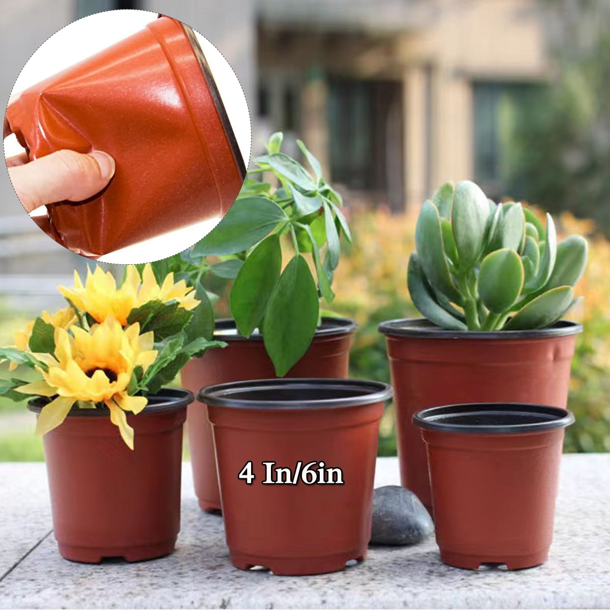 4inch Plastic Plant Nursery with Plant Labels, Seed Starting Pot