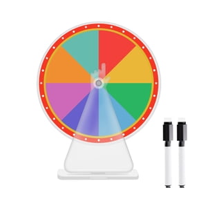 4 inch Prize Wheel Spinner, Acrylic Tabletop Color Spinning Wheel with 2 Dry Erase Marker for Trade Show, Fortune Spin Game, Decision Making, Carnival