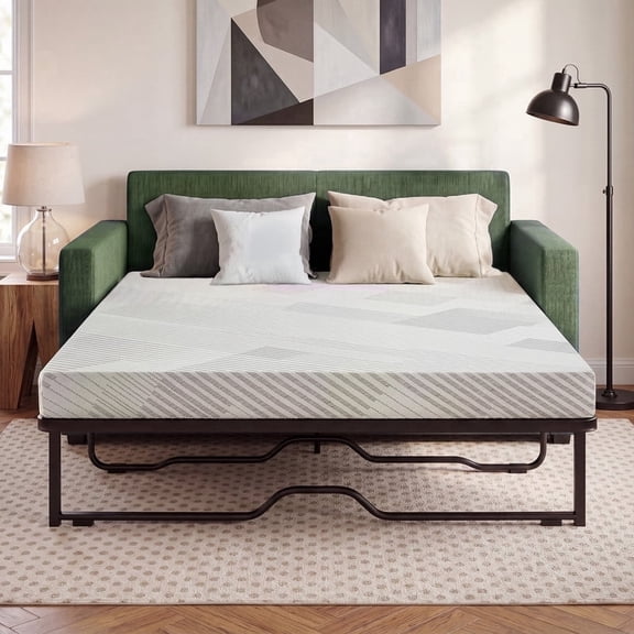 NOFFA 4" Queen Size Memory Foam Sofa Mattress Replacement, Pull Out Couch Mattress with Removable Cover, CertiPUR-US Certified (Only Mattress)