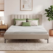 NOFFA 4 Queen Size Memory Foam Mattress Topper, Removable Cover, Non Slip Base, CertiPUR-US & OEKO-TEX Certified