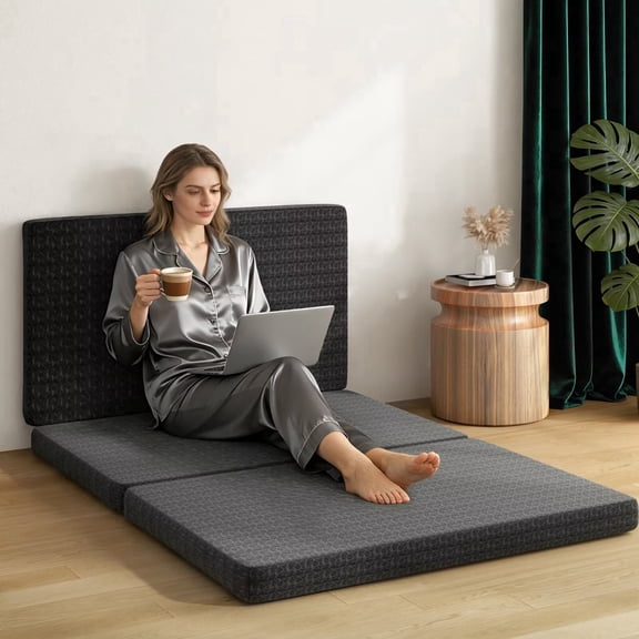 Timber Vibe Studio Mattress Adult 4 in Folding Queen Medium Tight Top Gel Mattresses