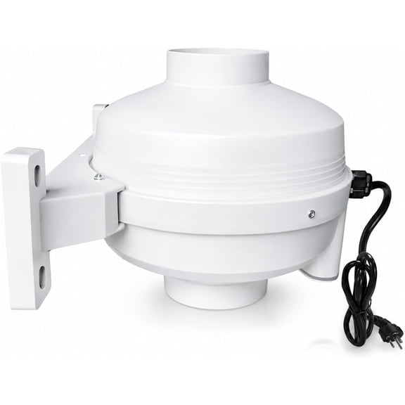 4 inch Radon Mitigation Fan 4" 190CFM Quiet Inline Duct Fan | IP67 Waterproof, 58W EnergySaving Motor Easy Install Indoor/Outdoor Radon Exhaust System