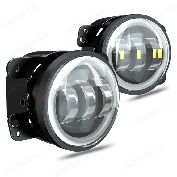 4 inch Round LED Fog Light White/Yellow Dual Color For Jeep Wrangler JK 2 Door 2007~2015