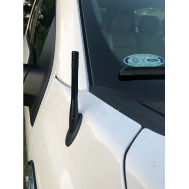 6.75 Inch Short Stubby Antenna Mast For Ford F-150 (2009-2023) – AM/FM, Black Rubber, Direct Screw-On