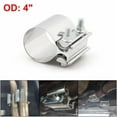 thumbnail image 1 of 4" inch Stainless Steel Butt Joint Band Exhaust OD Pipe Clamp Sleeve Coupler, 1 of 6