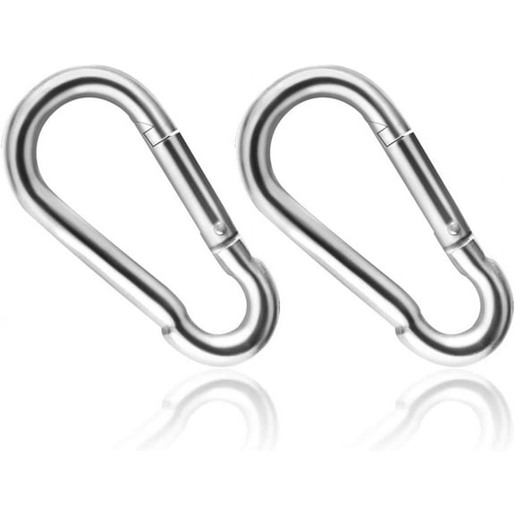 4 inch Stainless Steel Carabiner Spring Snap Hook Stainless Steel Heavy Duty Clips for Swing Hammock, 2 Pcs