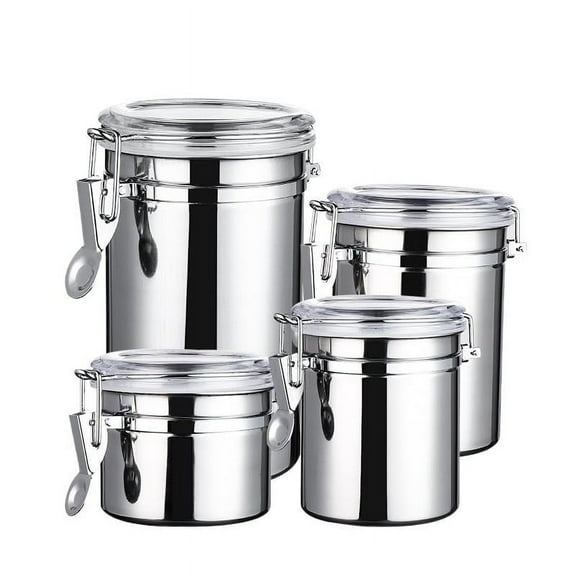 4-inch Stainless Steel Food Sealed Preservation Jar Standard-size Airtight Container For Tea And Spices, Durable Construction, Perfect For Home Kitchen Countertops, 1pc, by UKHCCC