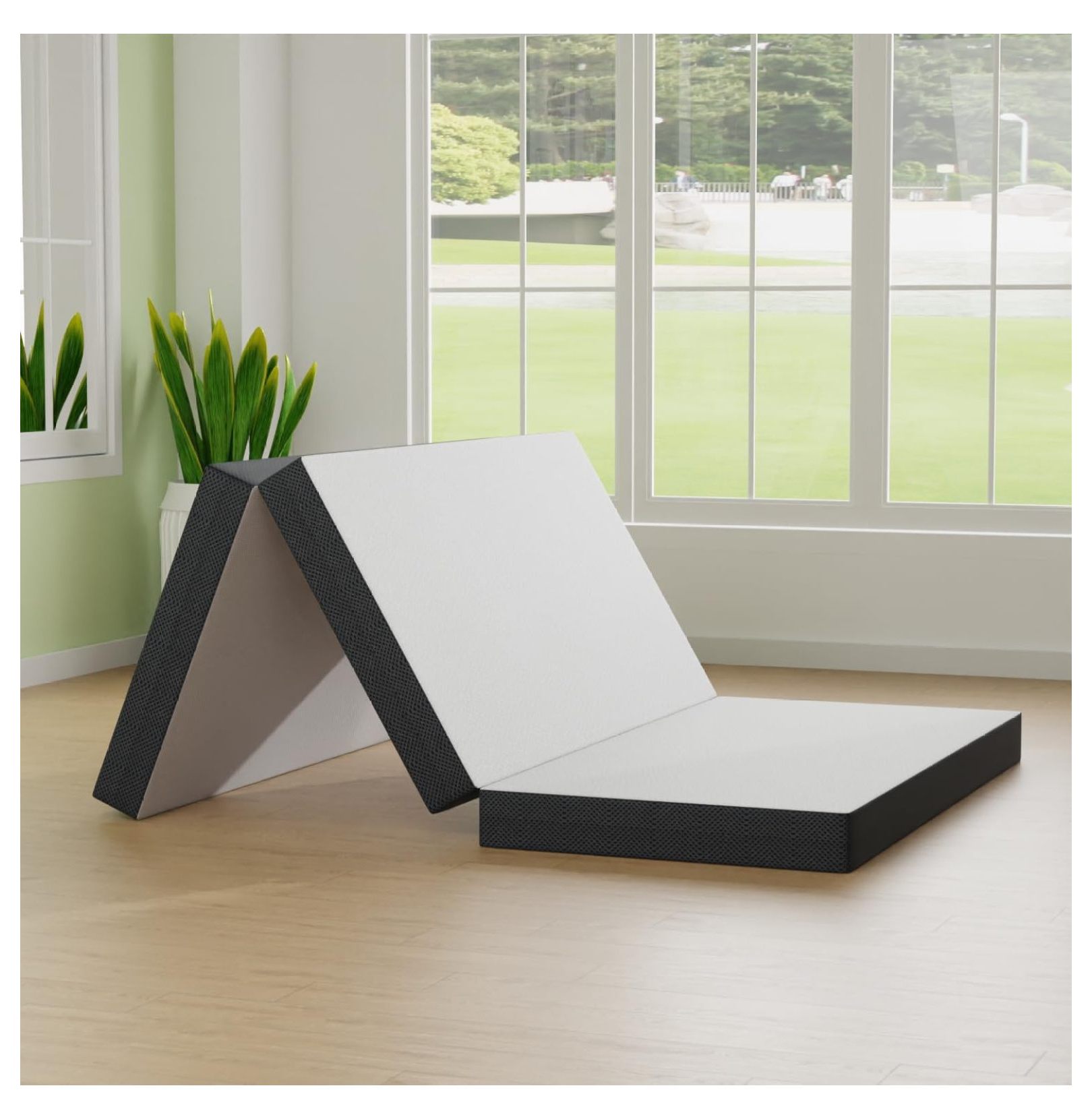 4 inch Tri Fold Folding Mattress Memory Foam Mattress Topper Portable