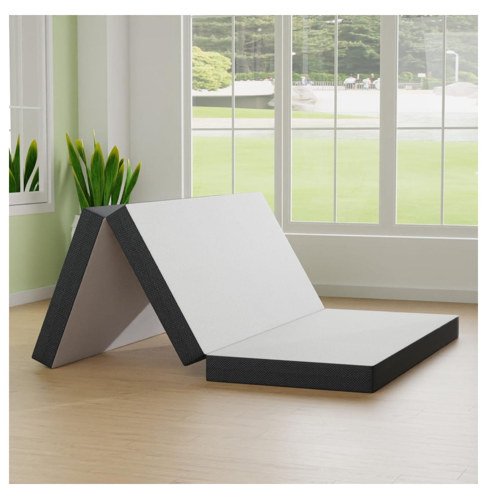 4 inch Tri Fold Folding Mattress Memory Foam Mattress Topper Portable