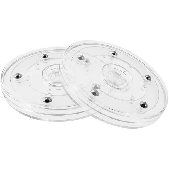 4 inch Turntable Organizer,Mini Clear Rotating Tray Small Revolving Base,Acrylic Ball Bearing Turntable Plate for Spice Rack Table Cake Kitchen Pantry Decorating,2 Pcs,Clear,360˚Rotation