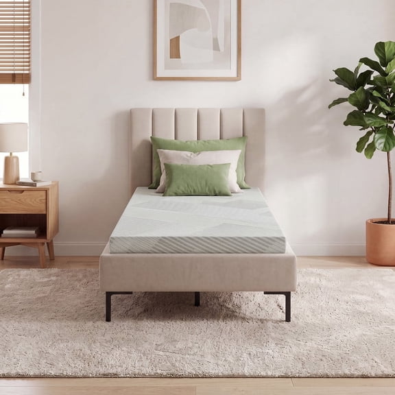 NOFFA 4" Twin Size Memory Foam Mattress Topper, Cooling Mattress Topper with Removable Cover, Non Slip Base, CertiPUR-US & OEKO-TEX Certified
