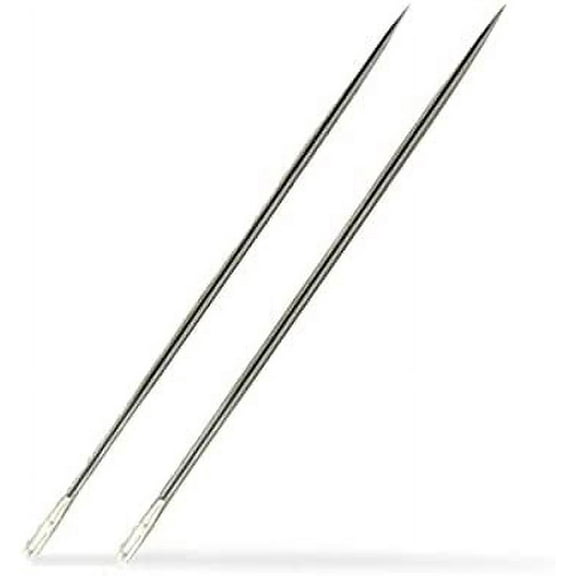 4 inch Upholstery Hard Large Eye Needle 2 Pcs,Hand Sewing Leather,Tapestry,Embroidery,Tufting,for Home or Work.(Silver, 4 Inch 2 Pcs)