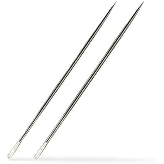 4 inch Upholstery Hard Large Eye Needle 2 Pcs,Hand Sewing Leather,Tapestry,Embroidery,Tufting,for Home or Work.(Silver, 4 Inch 2 Pcs)