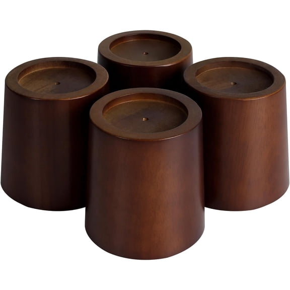 4 inch Wood Bed Risers Set of 4, Round Furniture Risers for Couch & Chair