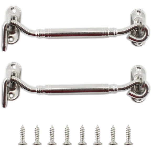 4-inch window windproof artifact, solid door bolt, latch, door buckle, stainless steel sliding door and window windproof hook fastener 2pcs