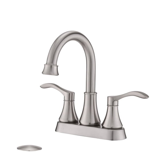 4 inches Centerset Bathroom Faucet 360 °     Swivel Spout, with Pop Up Drain - Brushed Gold