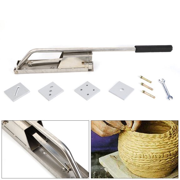 Miumaeov Manual Mud Clay Extruder Stainless Steel 4 Layers Mold Ceramic Soft Clay Extrusion Mud Machine with Handle Mud Clay Tool Machine Wall Mounted for Pottery and Ceramics Tools
