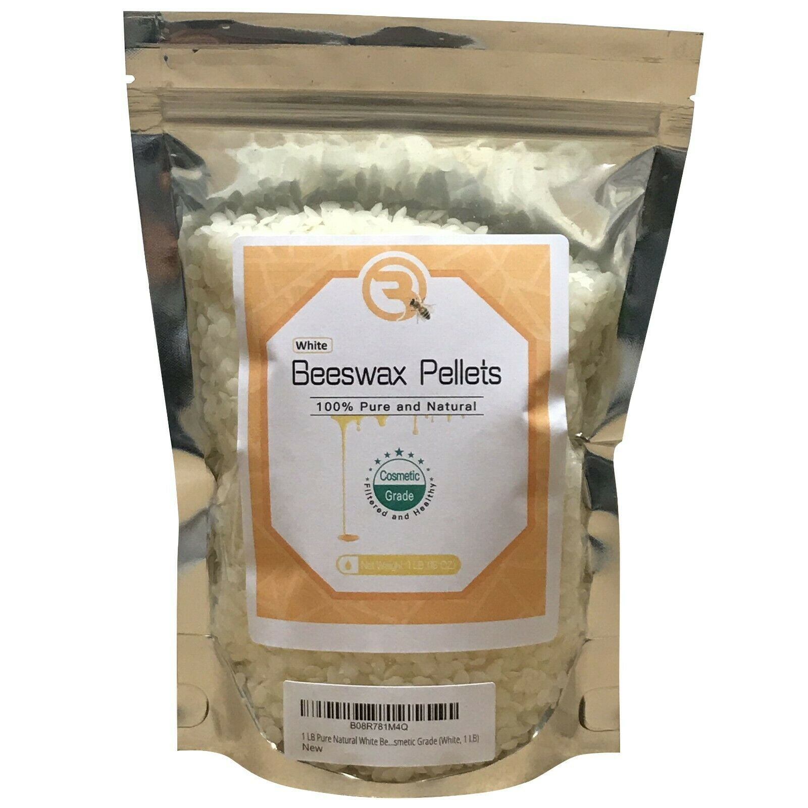 4 lb 100% Pure Natural White Beeswax Pellets for Crafting Candle Making Lip Balms Skin Care Product, Triple Filtered Cosmetic&nbsp;Grade