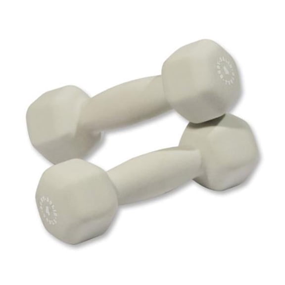 4 lbs Neoprene Dumbell, Light Gray - Pair