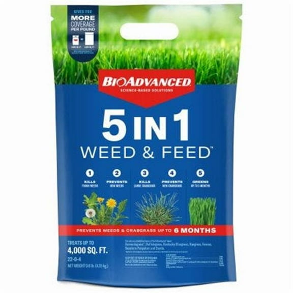 4 m 5-in-1 Lawn Fertilizer Weed & Feed, Covers 4000 sq. ft.