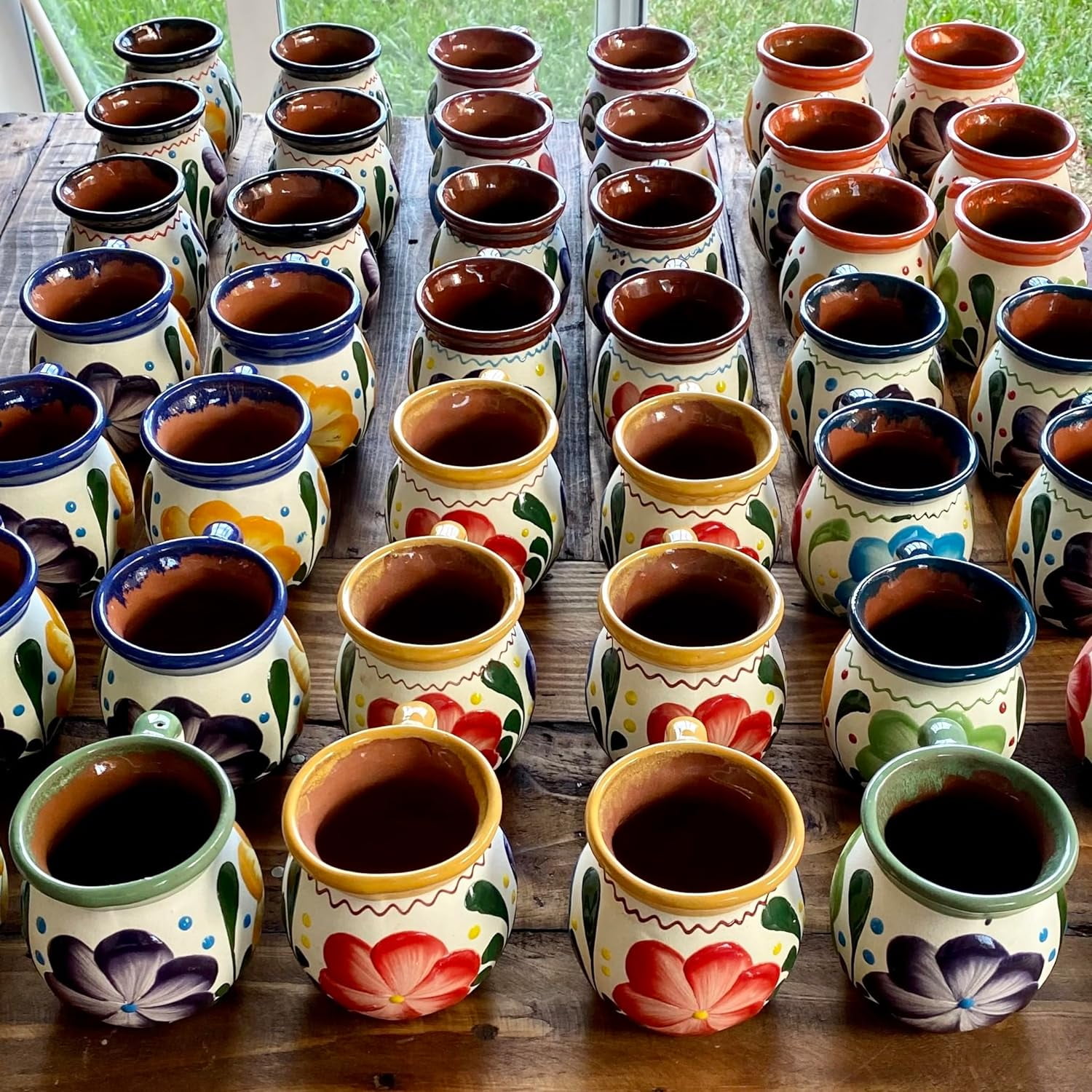 4 mexican coffee mugs mexican jarritos flower design micnocana mud cups