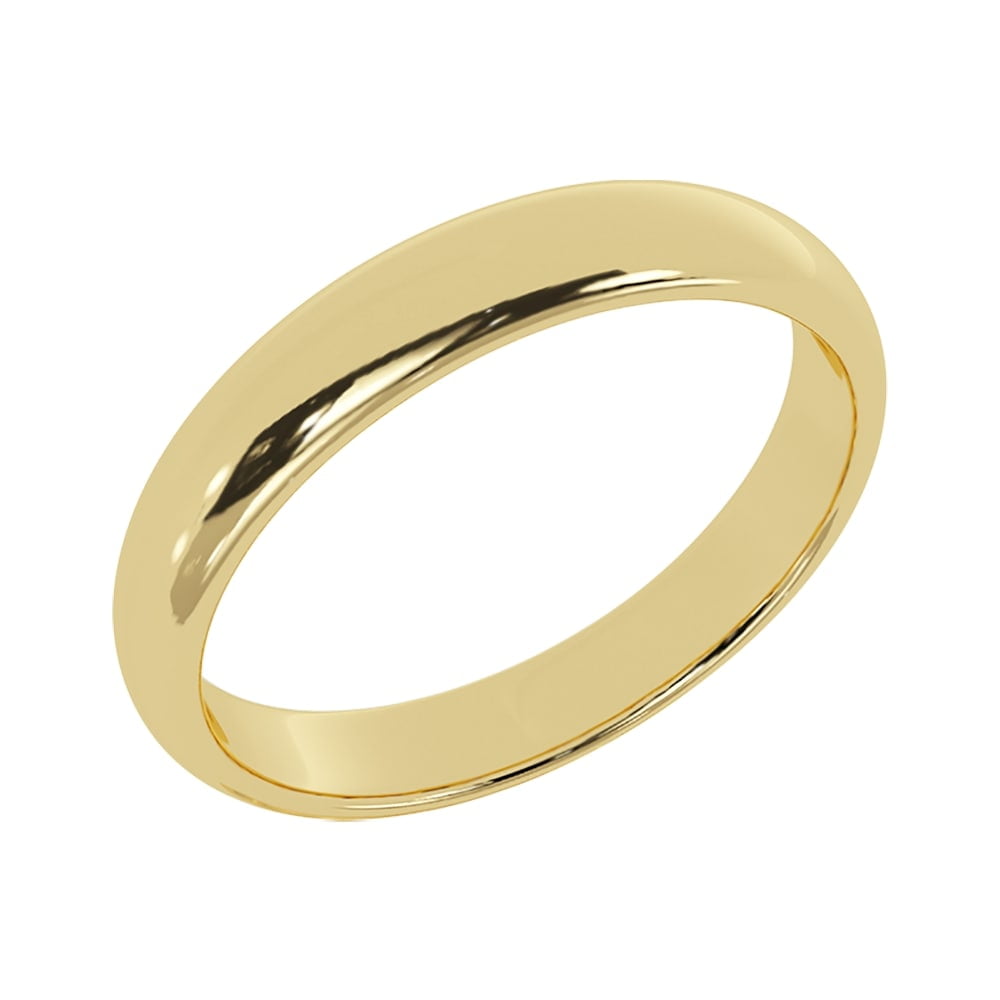 mm 14K Gold Wedding Band Plain Low Dome Style Ring