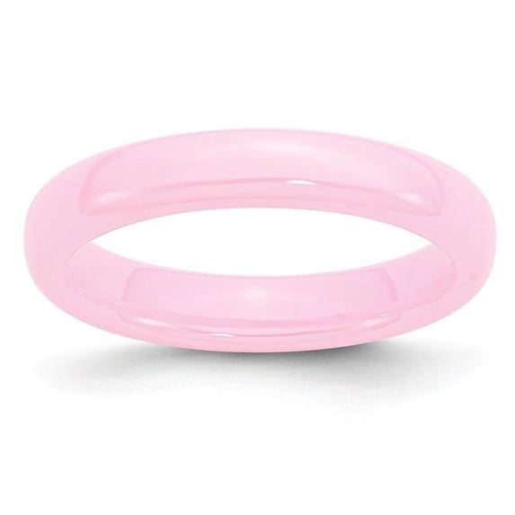 4 mm Ceramic Pink Polished Band, Size 6