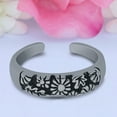 thumbnail image 1 of 4 mm Flowers Toe Band Ring 925 Sterling Silver Thin Adjustable Stylish Rings For Women, 1 of 5