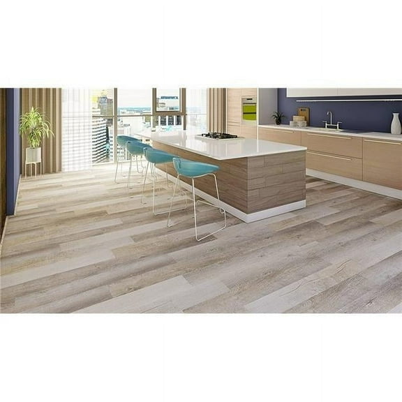 4 mm x 7 x 48 in. Capitola Surrey Beige Eva BacKing Size SPC Flooring Plank with 20 mil Wear Layer & I4f Click Lock