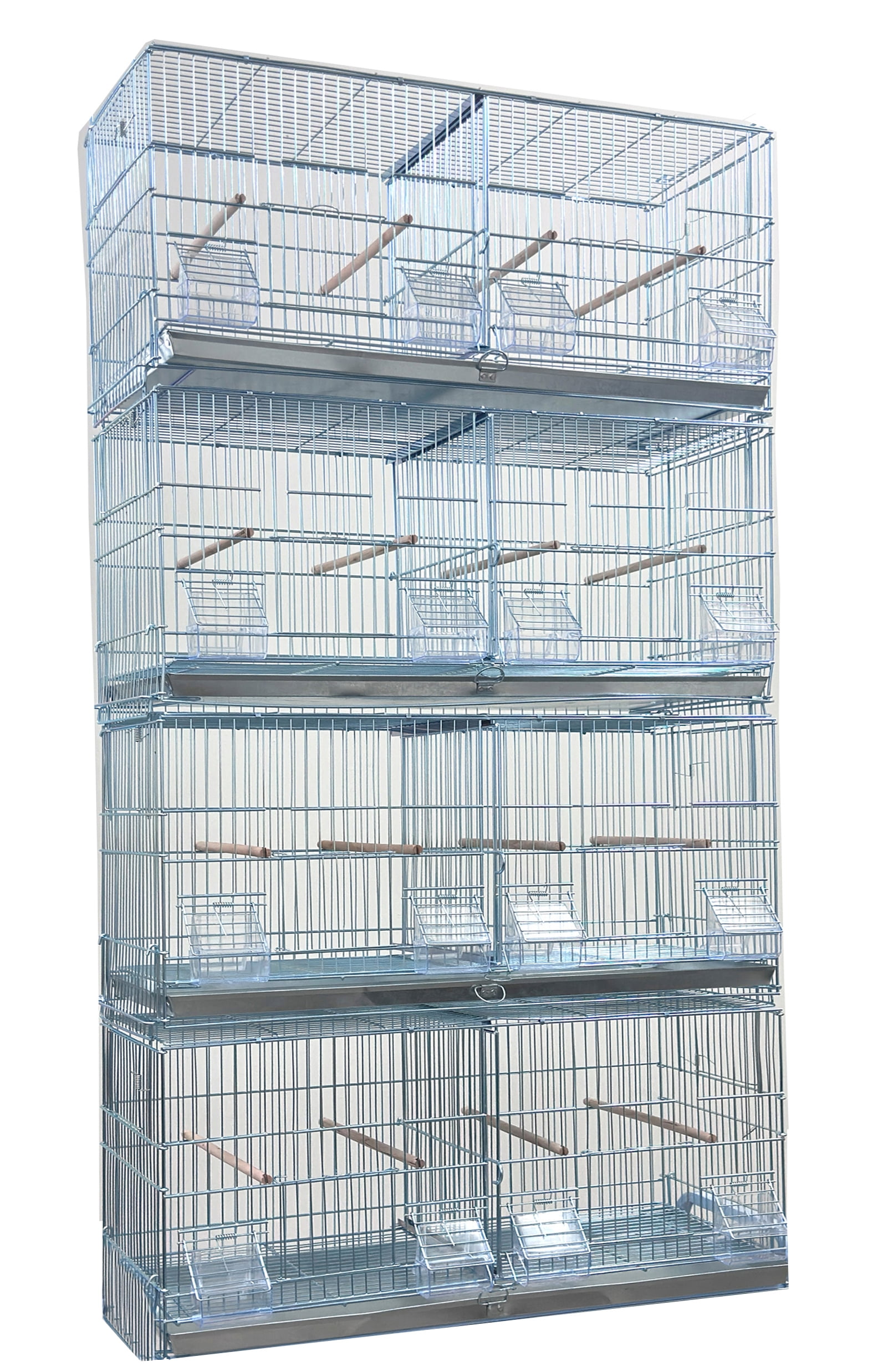 4 of LARGE Stainless Galvanized Zinc Plated Stackable Double Breeding Breeder Flight Bird Cage Center Dividers With Side Breeding Nest Box Doors