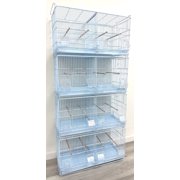 4 of White Stackable Double Breeding Breeder Flight Bird Cage Center Dividers With Side Breeding Nest Box Doors
