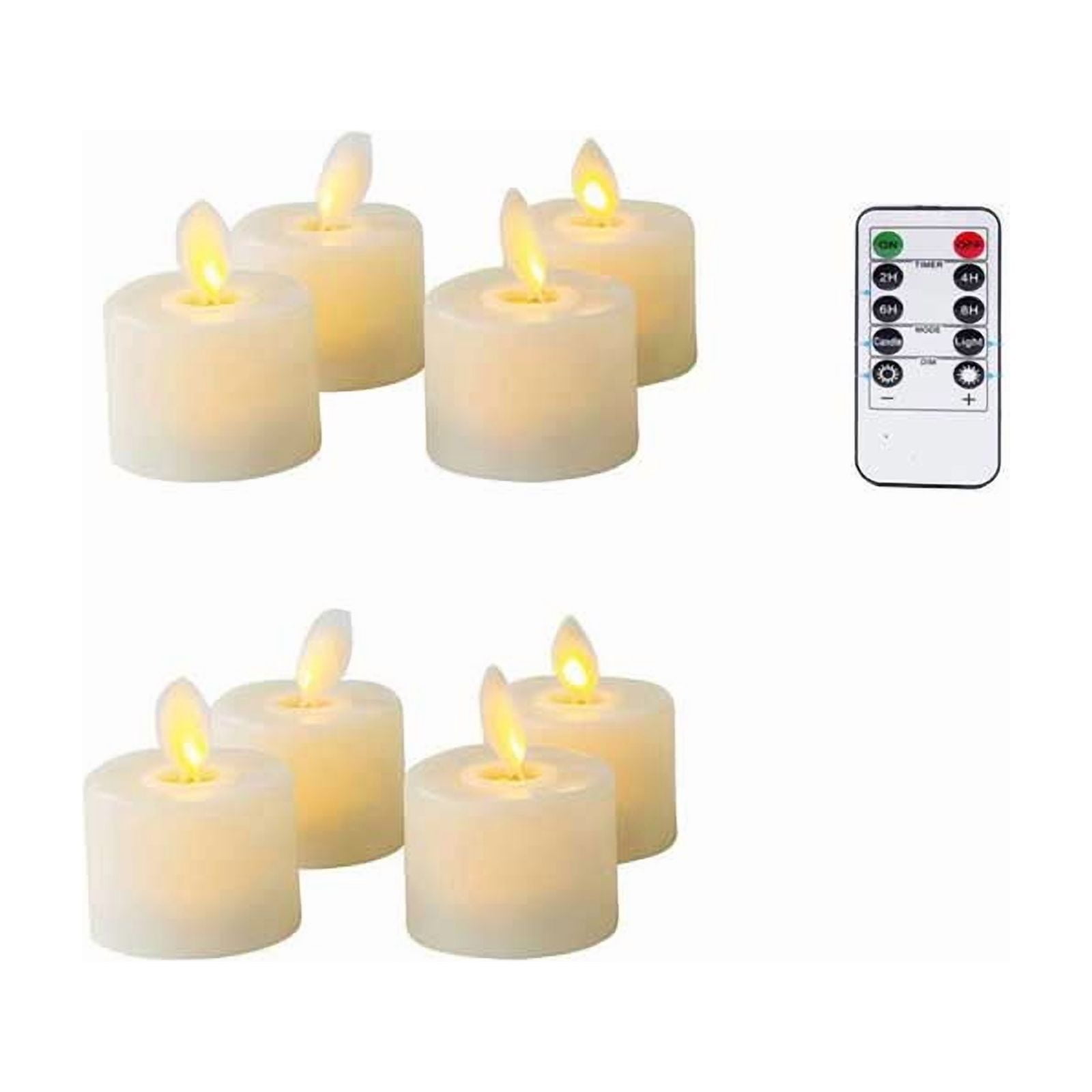 4 or 6 Flameless Moving Wick Candles With Remote Control Realistic Christmas Church Wedding Fake Electronic Candle LED Wedding