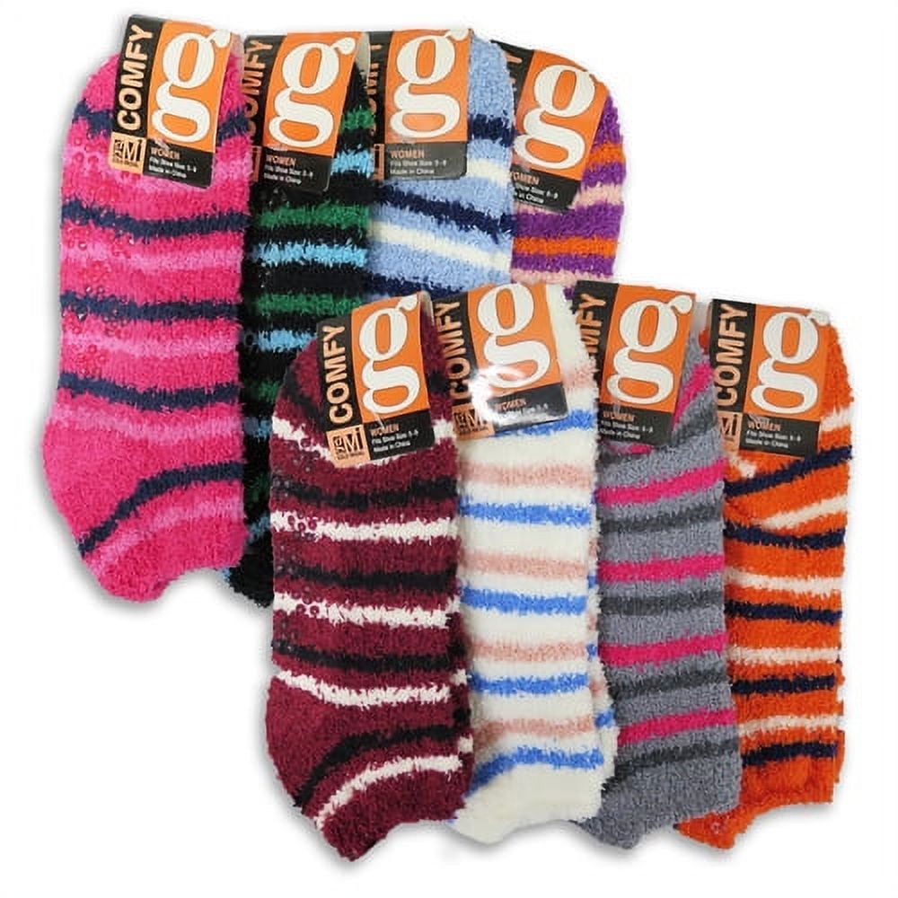 4 or 8 Pairs Cozy Fuzzy Winter Women Socks,Gripper Slippers Socks ...