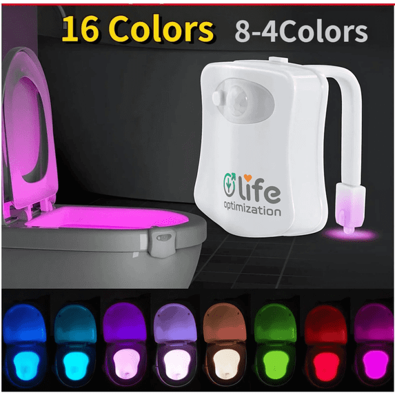 4 or 8 or 16 Colors Human Motion Sensor Toilet Light Bathroom Accessories Night Light