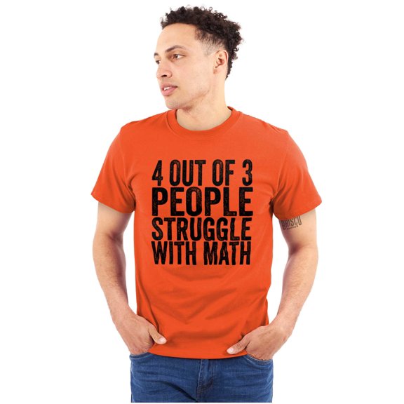 4 out of 3 Struggle Math Nerd Humor Plus Size Crewneck Graphic Tee Shirt Brisco Brands 2X