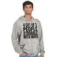 thumbnail image 1 of 4 out of 3 Struggle Math Nerd Humor Unisex Fleece Graphic Zip Up Hoodie Brisco Brands 3X, 1 of 5