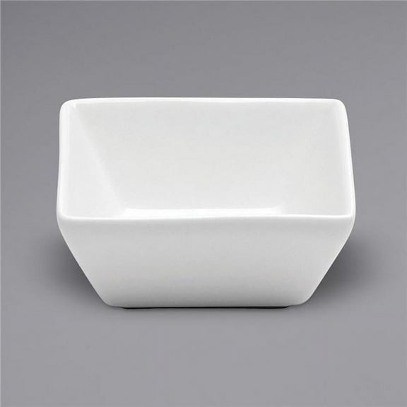 4 oz Bright White Ware Square Porcelain Sauce Dish