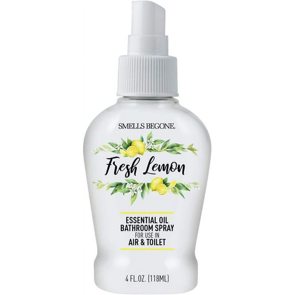 4 oz Essential Oil Air Freshener Bathroom Spray - Eliminates Bathroom & Toilet Odors - Made with Essential Oils - Fresh Lemon Scent