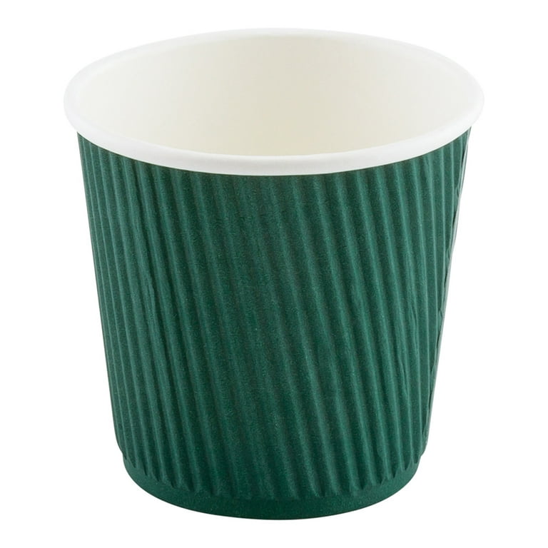 4 oz Eco Green Paper Coffee Cup - Ripple Wall - 2 1/2 inch x 2 1/2 inch x 2 1/4 inch - 500 Count Box