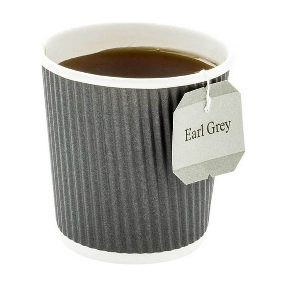 4 oz Gray Paper Coffee Cup - Ripple Wall - 2 1/2" x 2 1/2" x 2 1/4" - 500 count box
