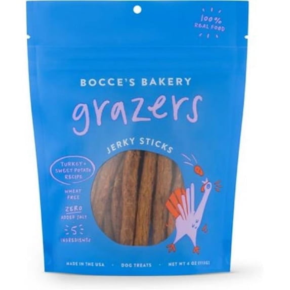 4 oz Grazers Turkey & Sweet Potato Jerky for Dogs