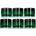 4 oz Green PET Plastic (BPA Free) Refillable Low Profile Jar with Black