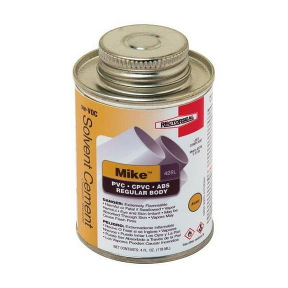 4 oz Mike Amber Multi-Purpose Solvent Cement for ABS  CPVC & PVC
